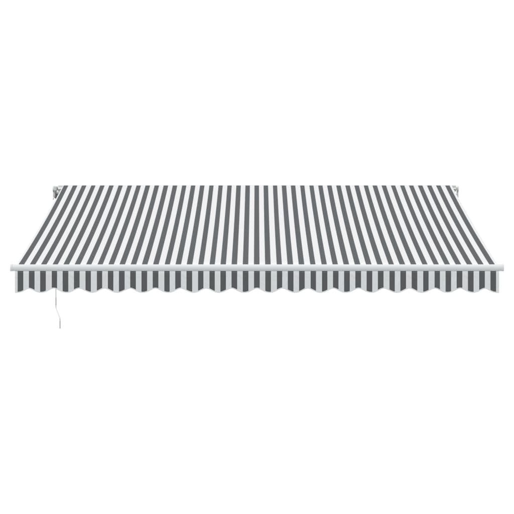 Luifel automatisch uittrekbaar 450x300 cm antracietkleur en wit