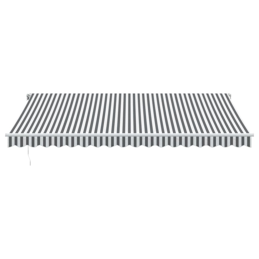 Luifel automatisch uittrekbaar 450x300 cm antracietkleur en wit