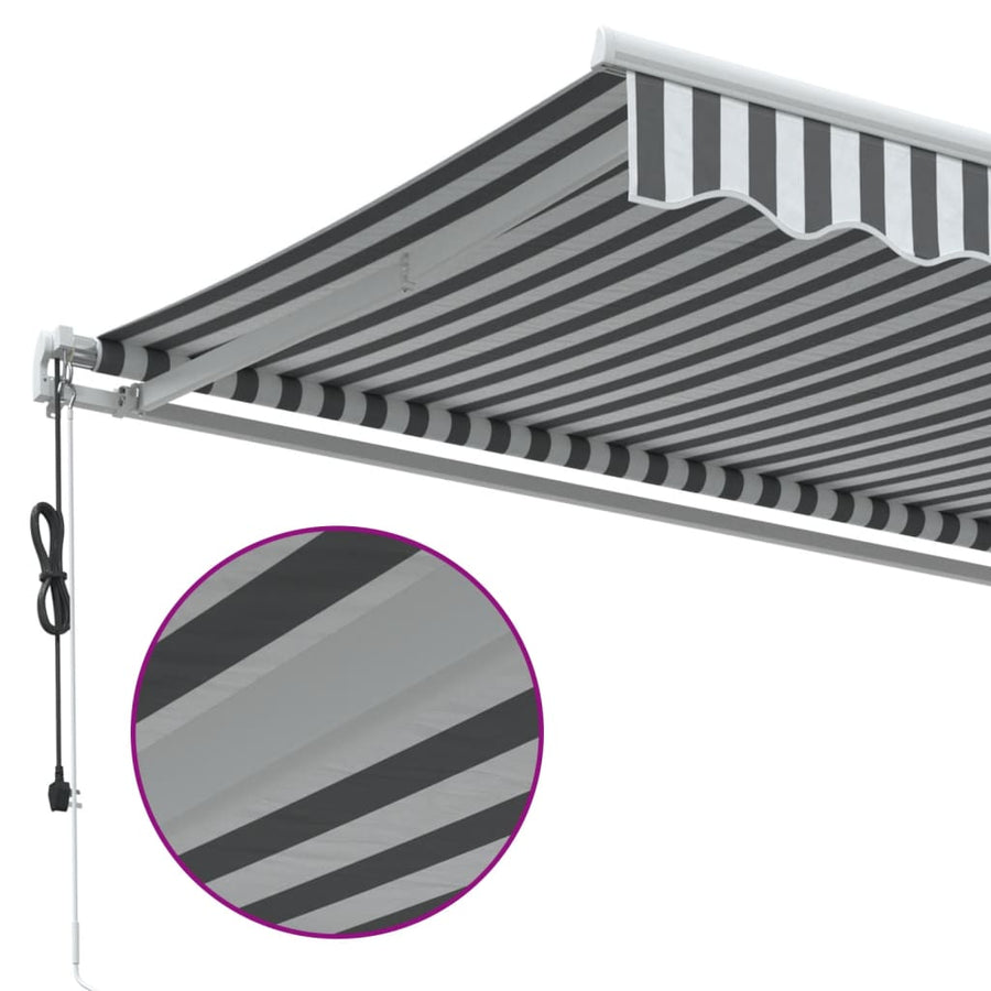 Luifel automatisch uittrekbaar 450x300 cm antracietkleur en wit
