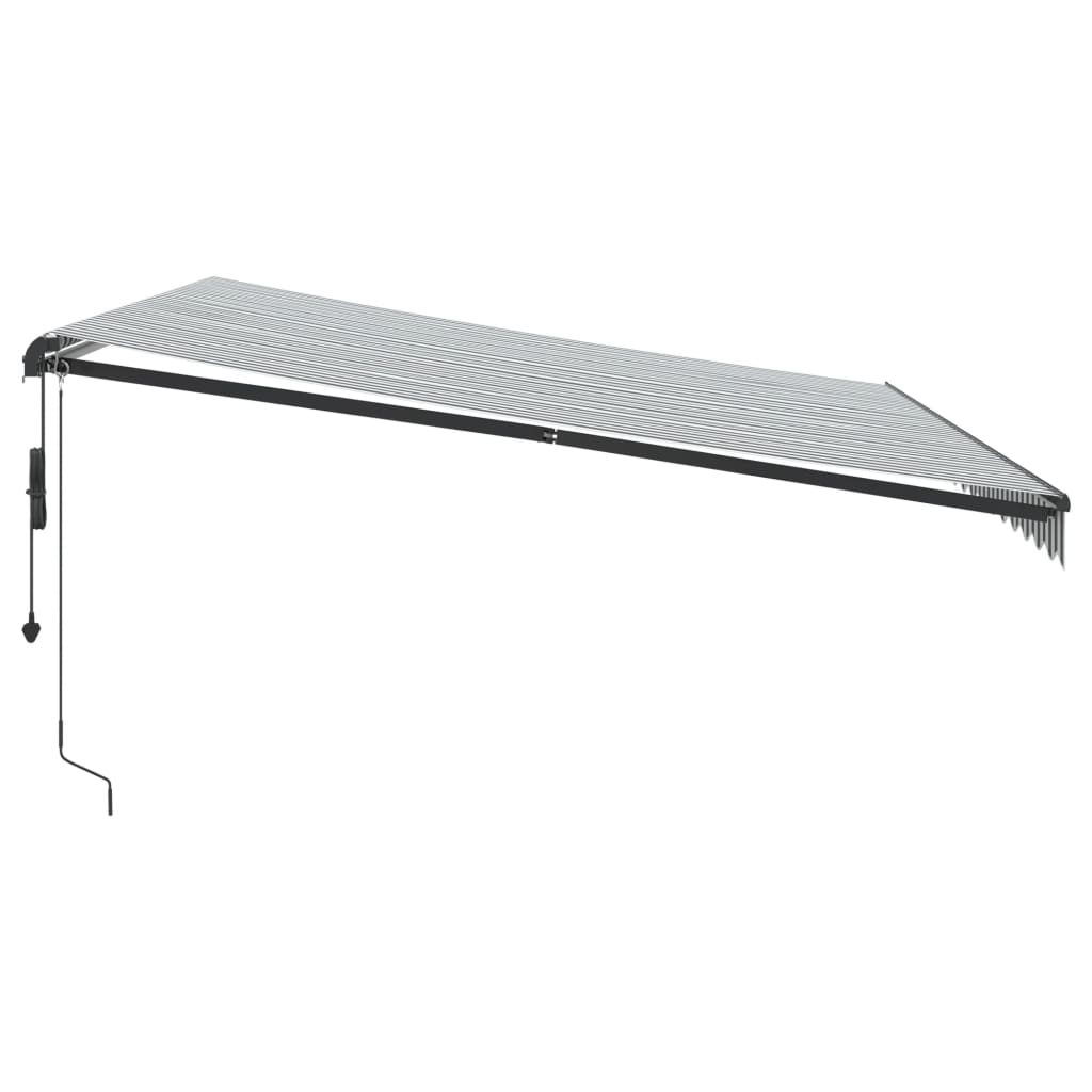 Luifel automatisch uittrekbaar 450x300 cm antracietkleur en wit