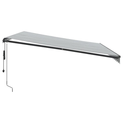 Luifel automatisch uittrekbaar 450x300 cm antracietkleur en wit