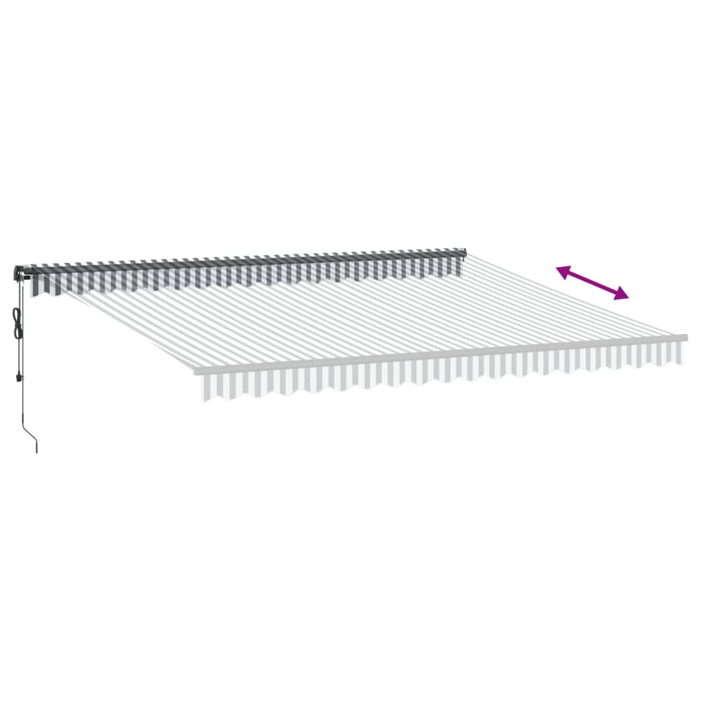 Luifel automatisch uittrekbaar 450x300 cm antracietkleur en wit
