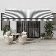 Luifel uittrekbaar 450x300 cm antraciet wit