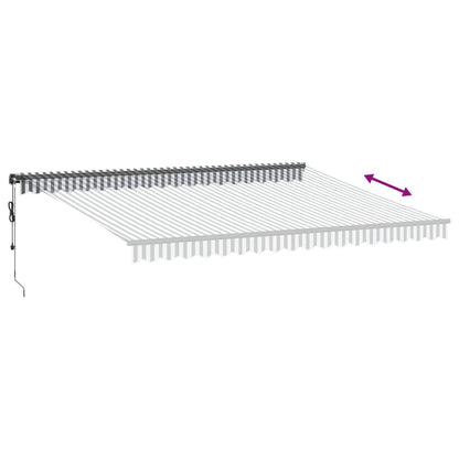 Luifel automatisch uittrekbaar LED 450x300 cm antraciet en wit