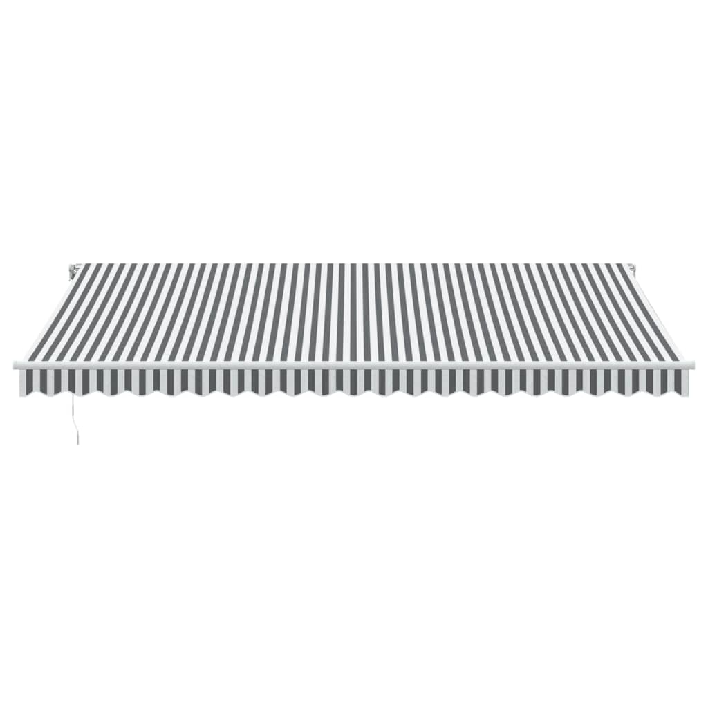 Luifel automatisch uittrekbaar 500x300 cm antracietkleur en wit