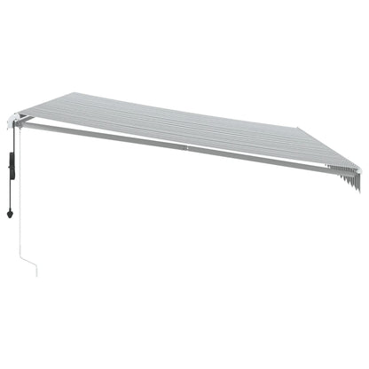 Luifel automatisch uittrekbaar 500x300 cm antracietkleur en wit