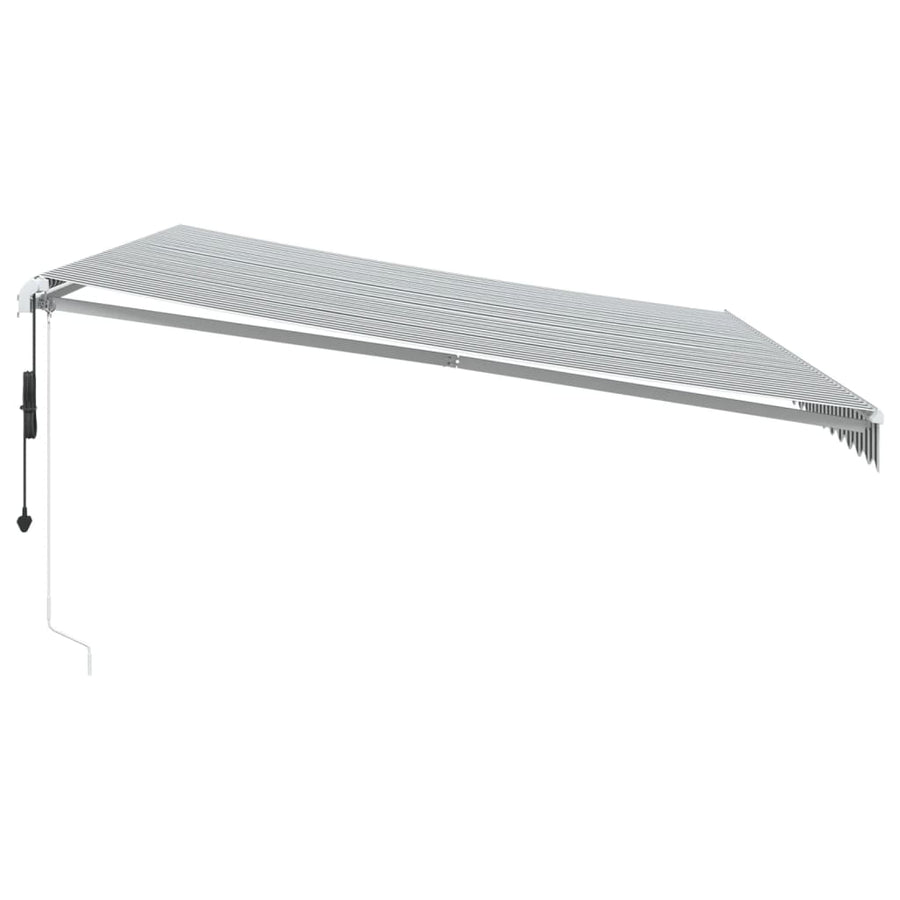 Luifel automatisch uittrekbaar 500x300 cm antracietkleur en wit