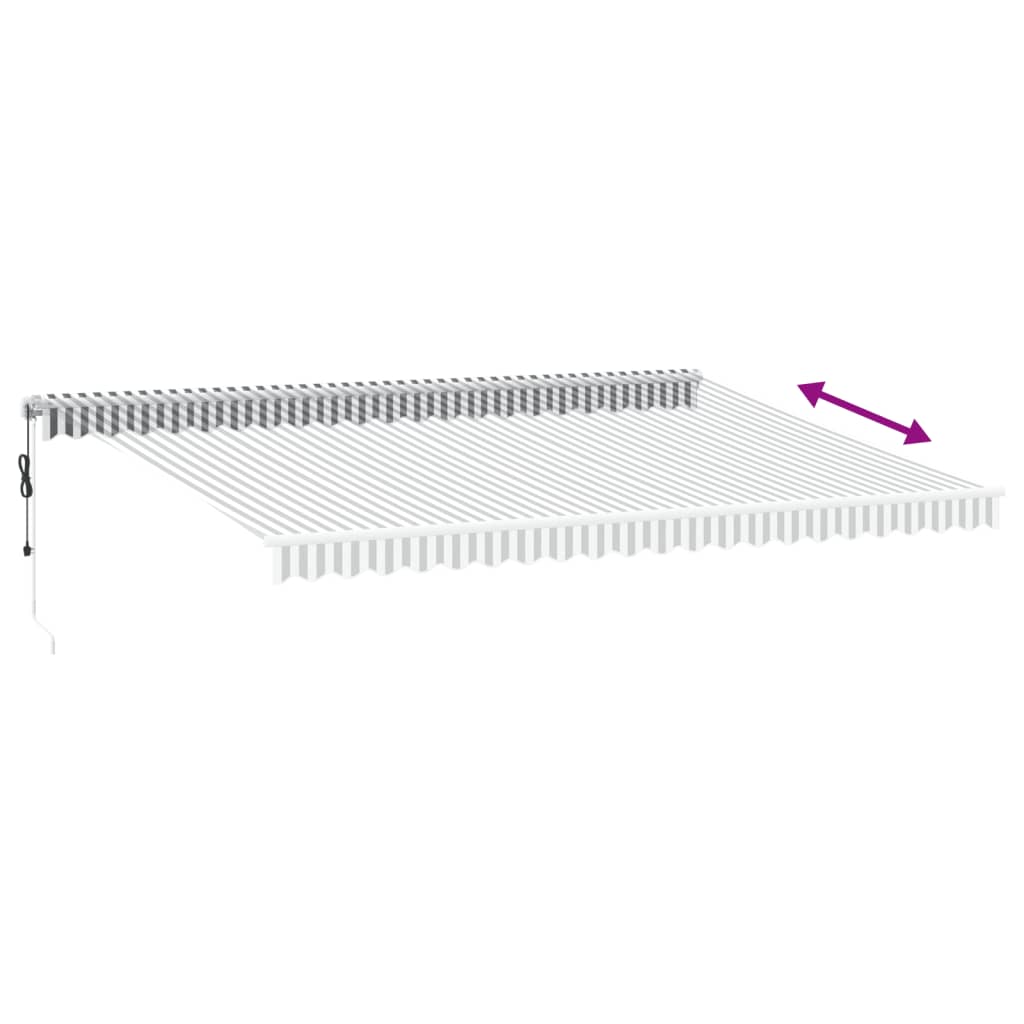 Luifel automatisch uittrekbaar 500x300 cm antracietkleur en wit