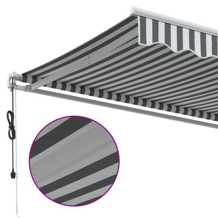 Luifel automatisch uittrekbaar 500x300 cm antracietkleur en wit