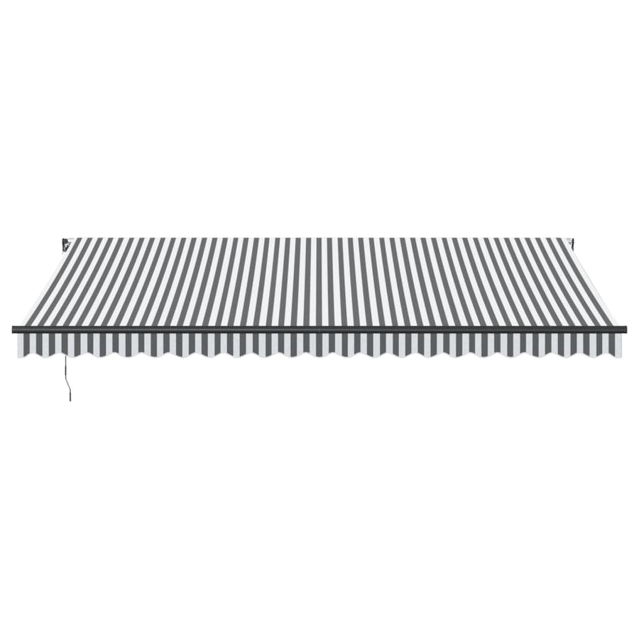 Luifel handmatig uittrekbaar 500x300 cm antracietkleurig en wit