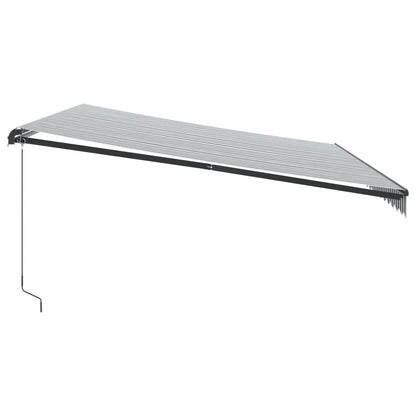 Luifel handmatig uittrekbaar 500x300 cm antracietkleurig en wit