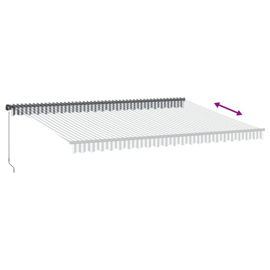 Luifel handmatig uittrekbaar 500x300 cm antracietkleurig en wit