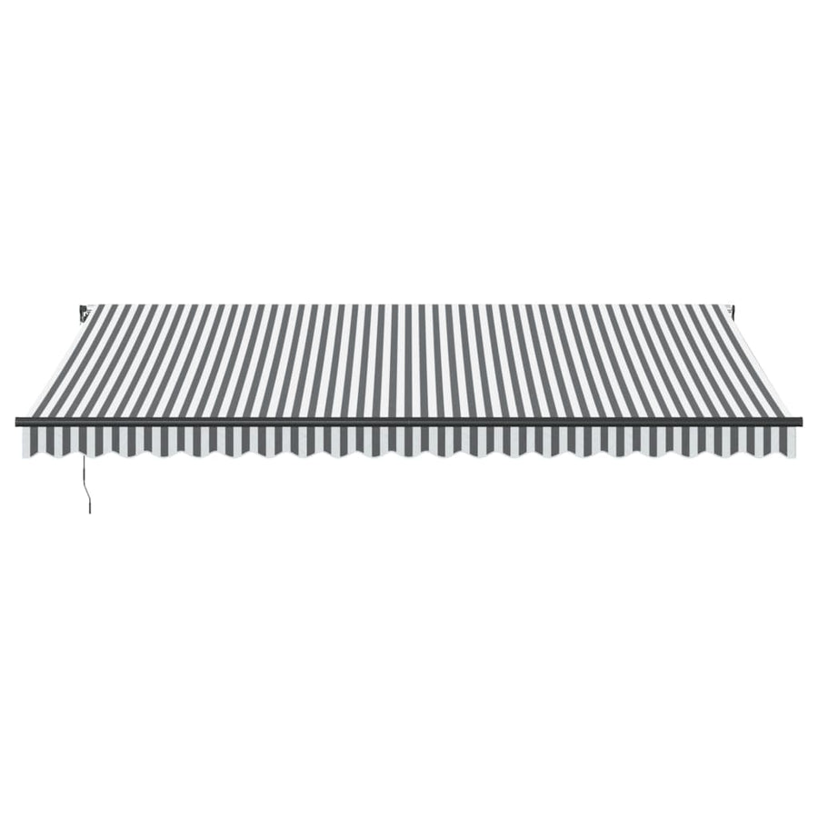 Luifel handmatig uittrekbaar en LED 500x300 cm antraciet en wit