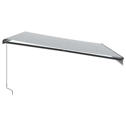 Luifel handmatig uittrekbaar en LED 500x300 cm antraciet en wit