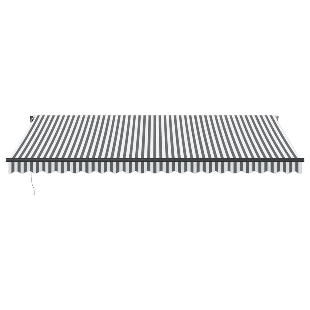 Luifel automatisch uittrekbaar 500x300 cm antracietkleur en wit