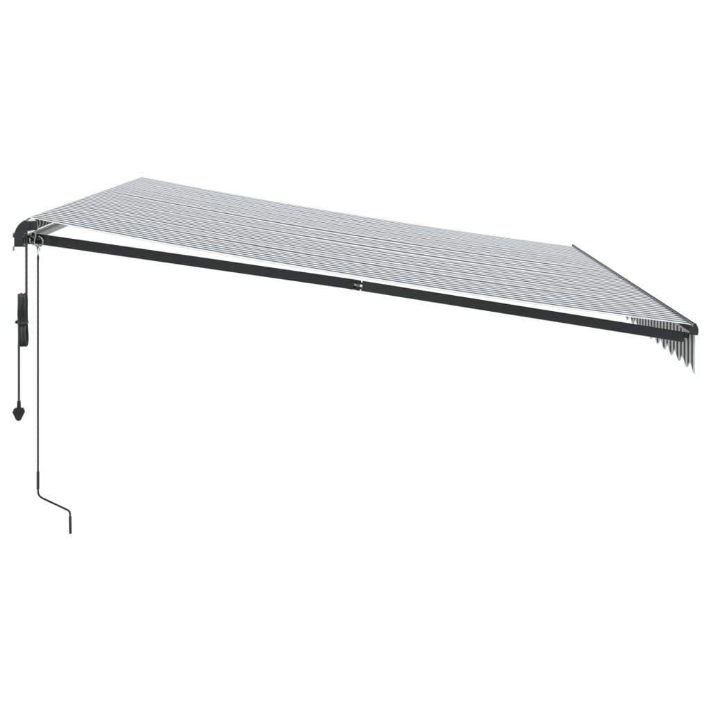 Luifel automatisch uittrekbaar 500x300 cm antracietkleur en wit