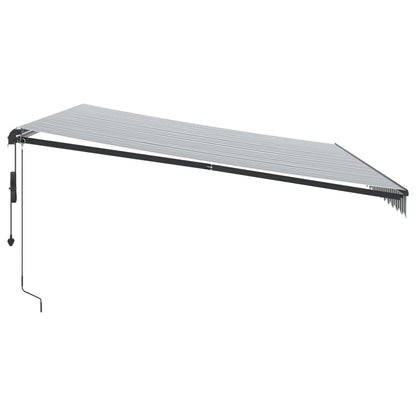 Luifel automatisch uittrekbaar 500x300 cm antracietkleur en wit