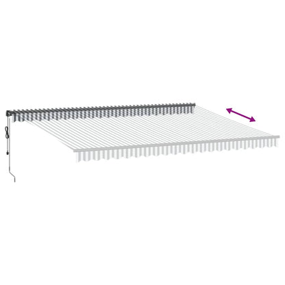 Luifel automatisch uittrekbaar 500x300 cm antracietkleur en wit