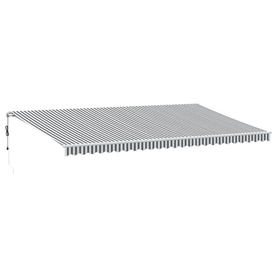 Luifel automatisch uittrekbaar 600x300 cm antracietkleur en wit