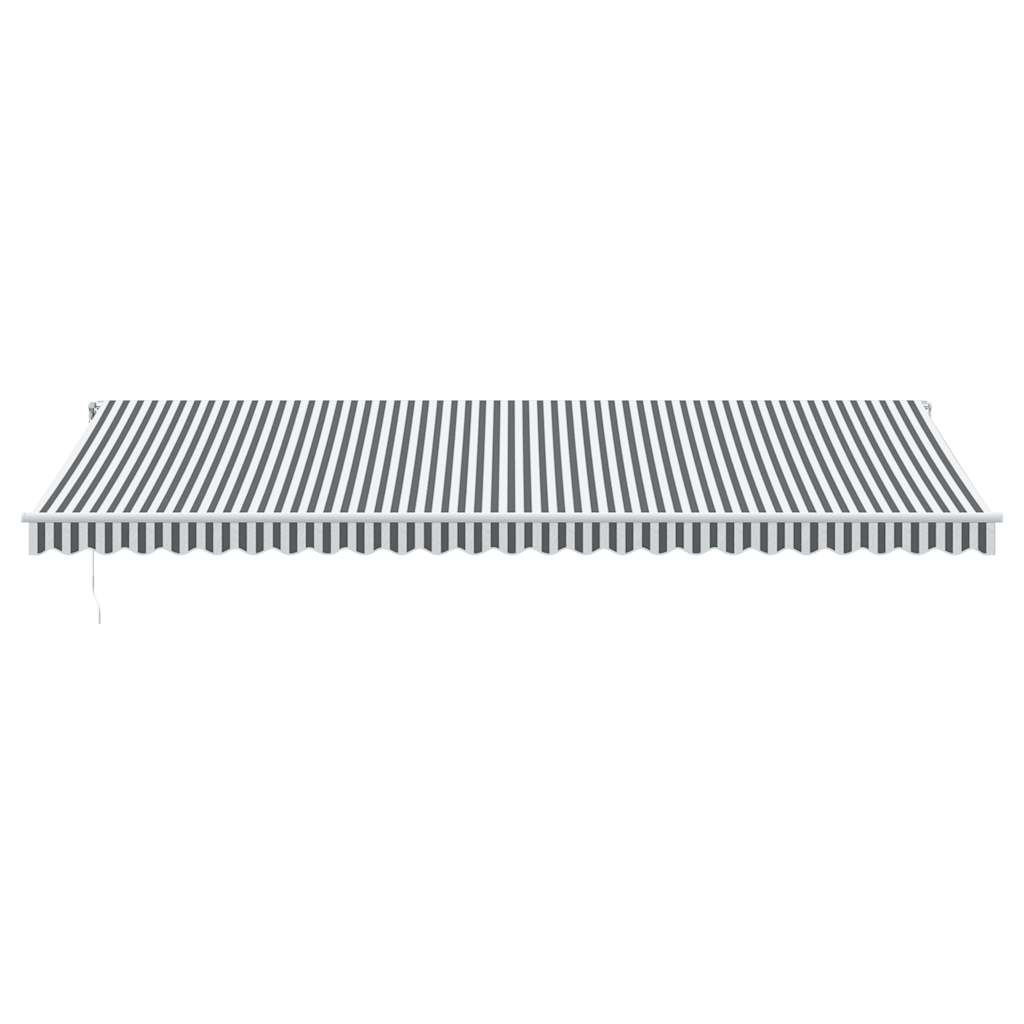 Luifel automatisch uittrekbaar 600x300 cm antracietkleur en wit