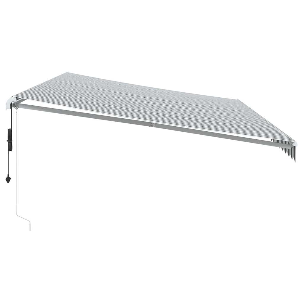 Luifel automatisch uittrekbaar 600x300 cm antracietkleur en wit