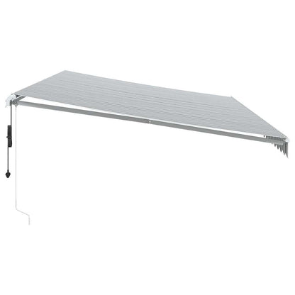 Luifel automatisch uittrekbaar 600x300 cm antracietkleur en wit