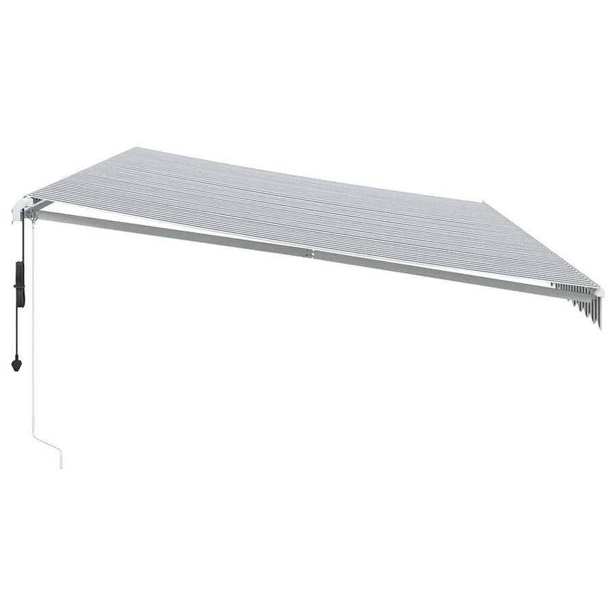 Luifel automatisch uittrekbaar 600x300 cm antracietkleur en wit