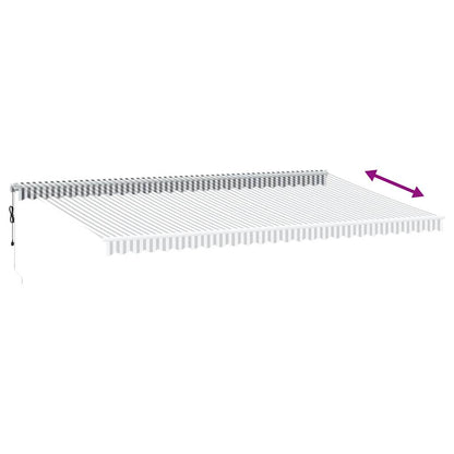 Luifel automatisch uittrekbaar 600x300 cm antracietkleur en wit