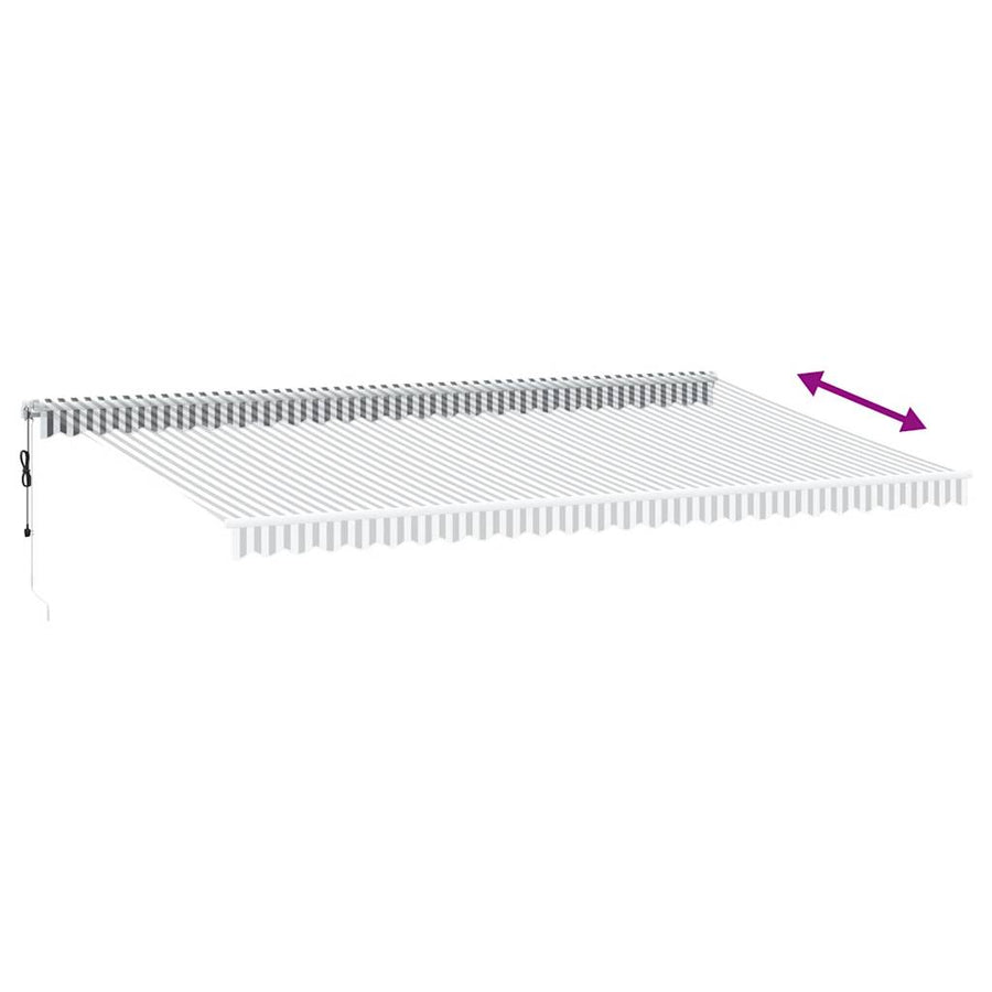 Luifel automatisch uittrekbaar 600x300 cm antracietkleur en wit