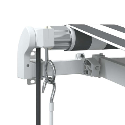 Luifel automatisch uittrekbaar 600x300 cm antracietkleur en wit