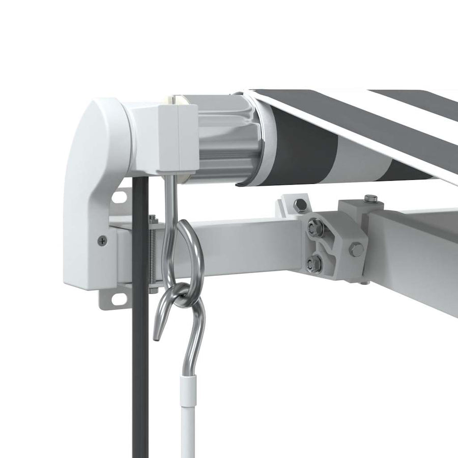 Luifel automatisch uittrekbaar 600x300 cm antracietkleur en wit