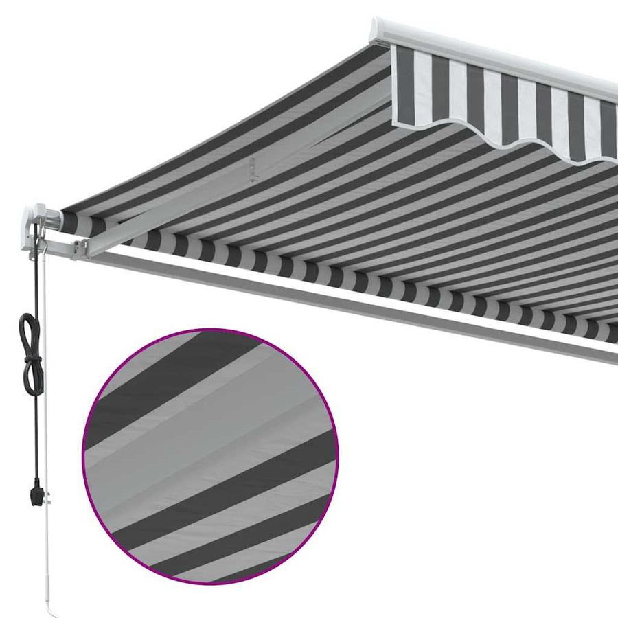 Luifel automatisch uittrekbaar 600x300 cm antracietkleur en wit