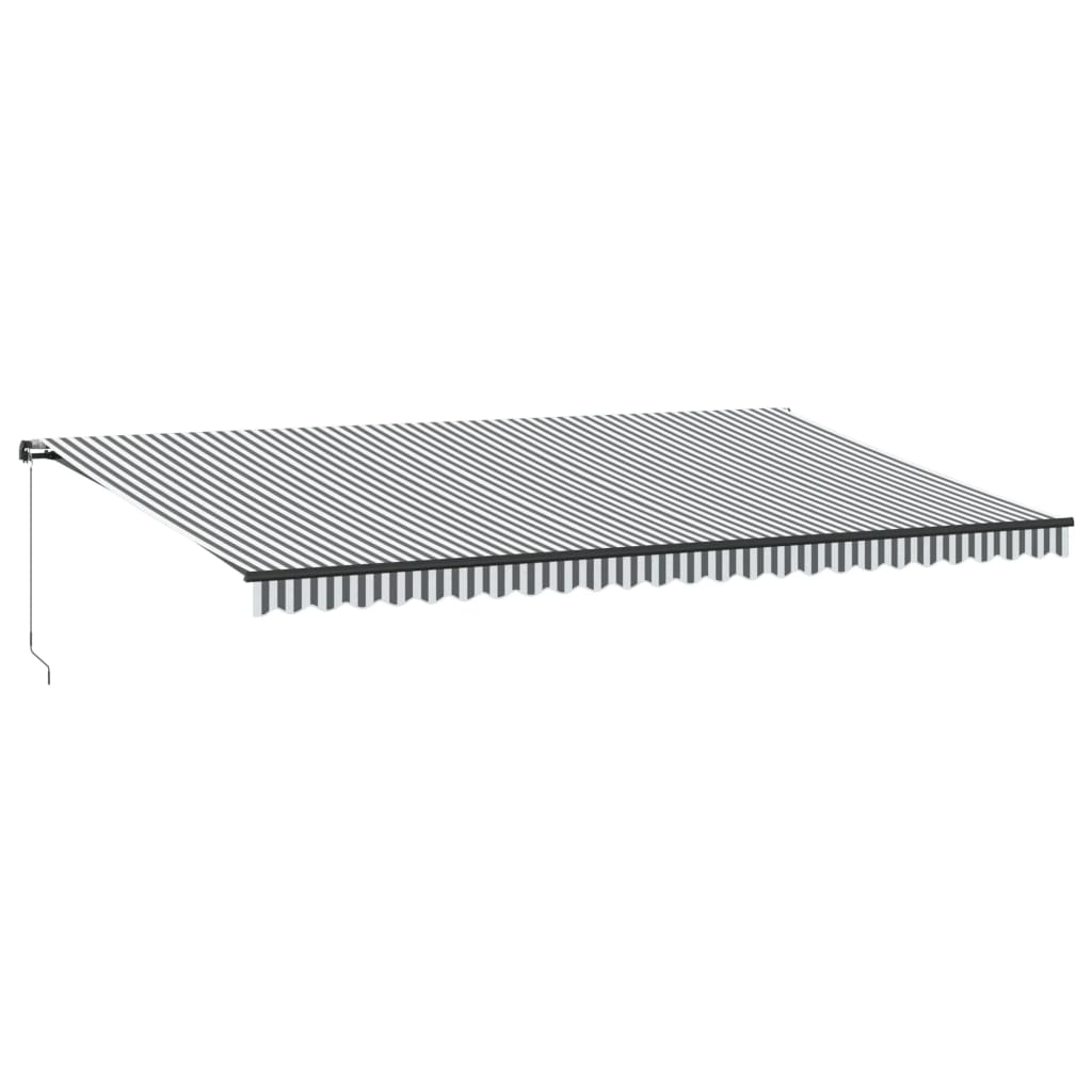 Luifel handmatig uittrekbaar 600x300 cm antracietkleur en wit