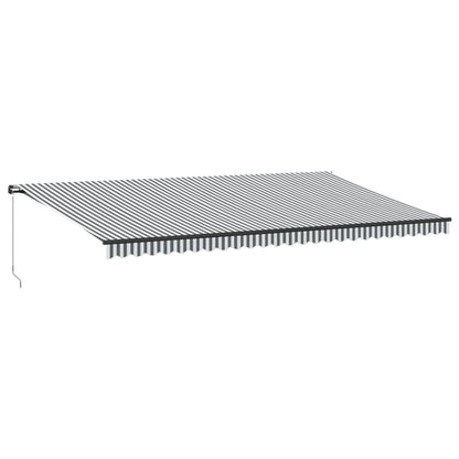 Luifel handmatig uittrekbaar 600x300 cm antracietkleur en wit