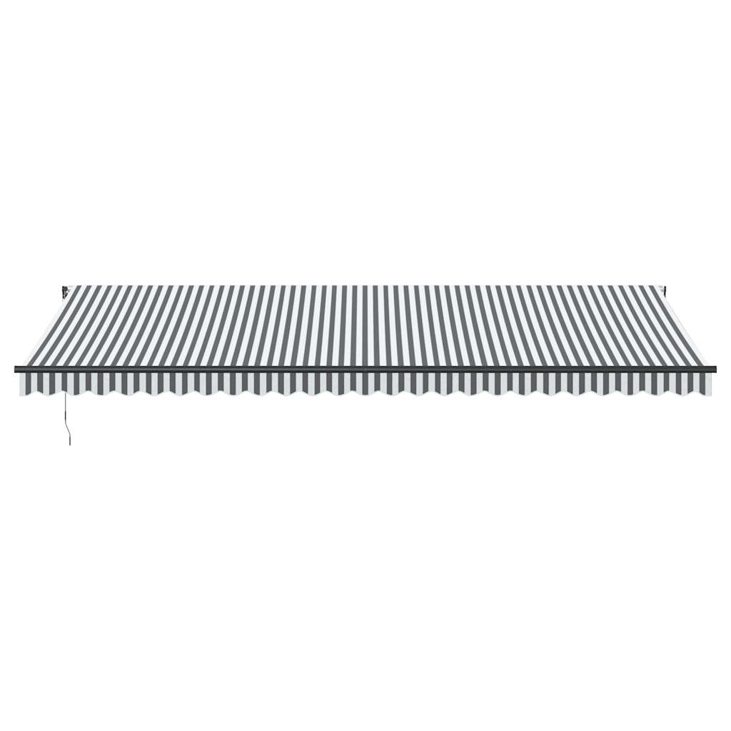 Luifel handmatig uittrekbaar 600x300 cm antracietkleur en wit