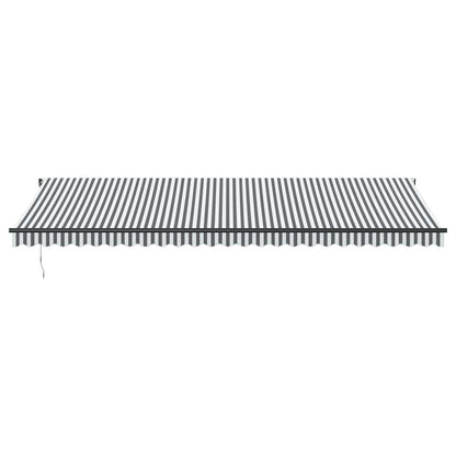 Luifel handmatig uittrekbaar 600x300 cm antracietkleur en wit
