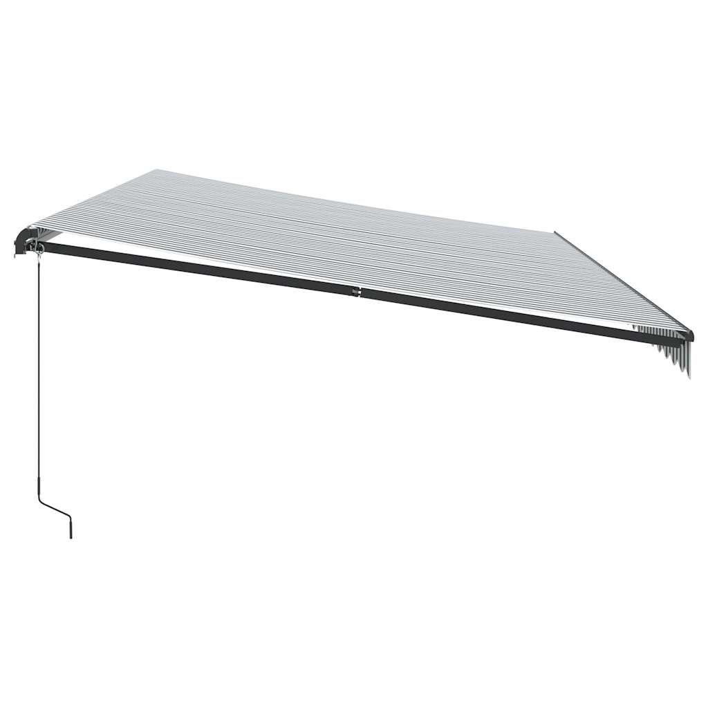 Luifel handmatig uittrekbaar 600x300 cm antracietkleur en wit