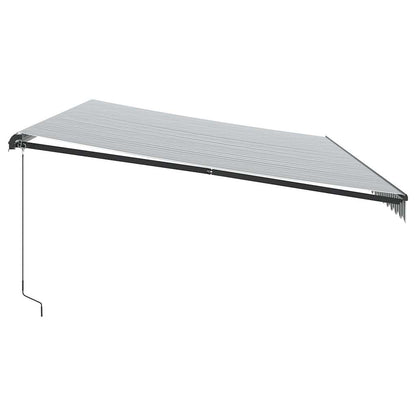 Luifel handmatig uittrekbaar 600x300 cm antracietkleur en wit