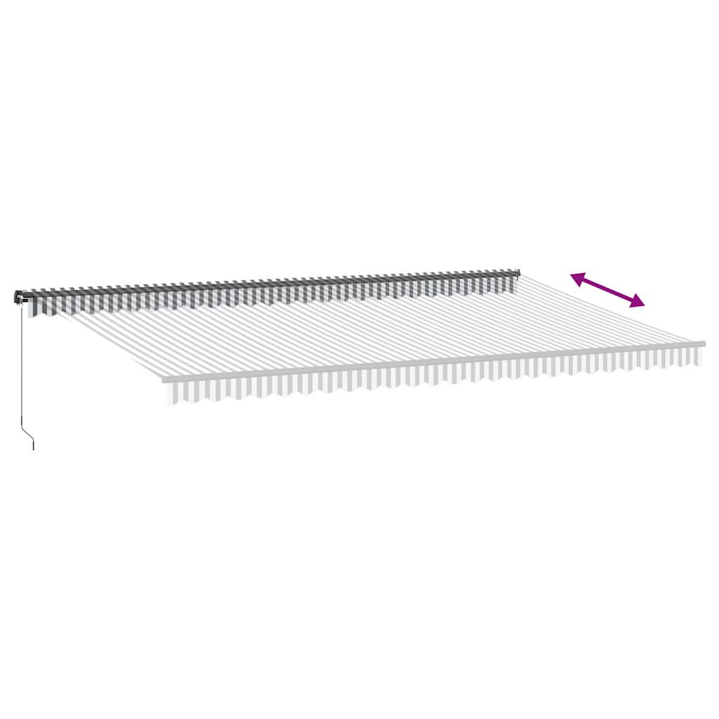 Luifel handmatig uittrekbaar 600x300 cm antracietkleur en wit