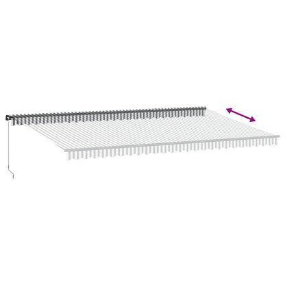 Luifel handmatig uittrekbaar 600x300 cm antracietkleur en wit