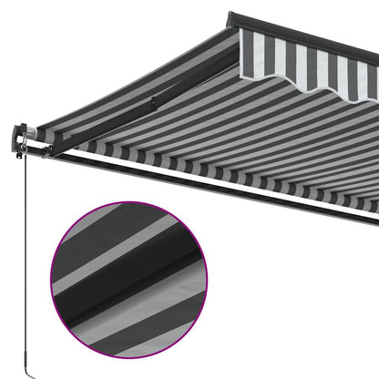 Luifel handmatig uittrekbaar 600x300 cm antracietkleur en wit