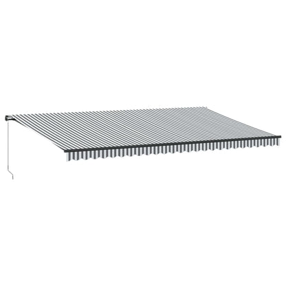 Luifel handmatig uittrekbaar en LED 600x300 cm antraciet en wit