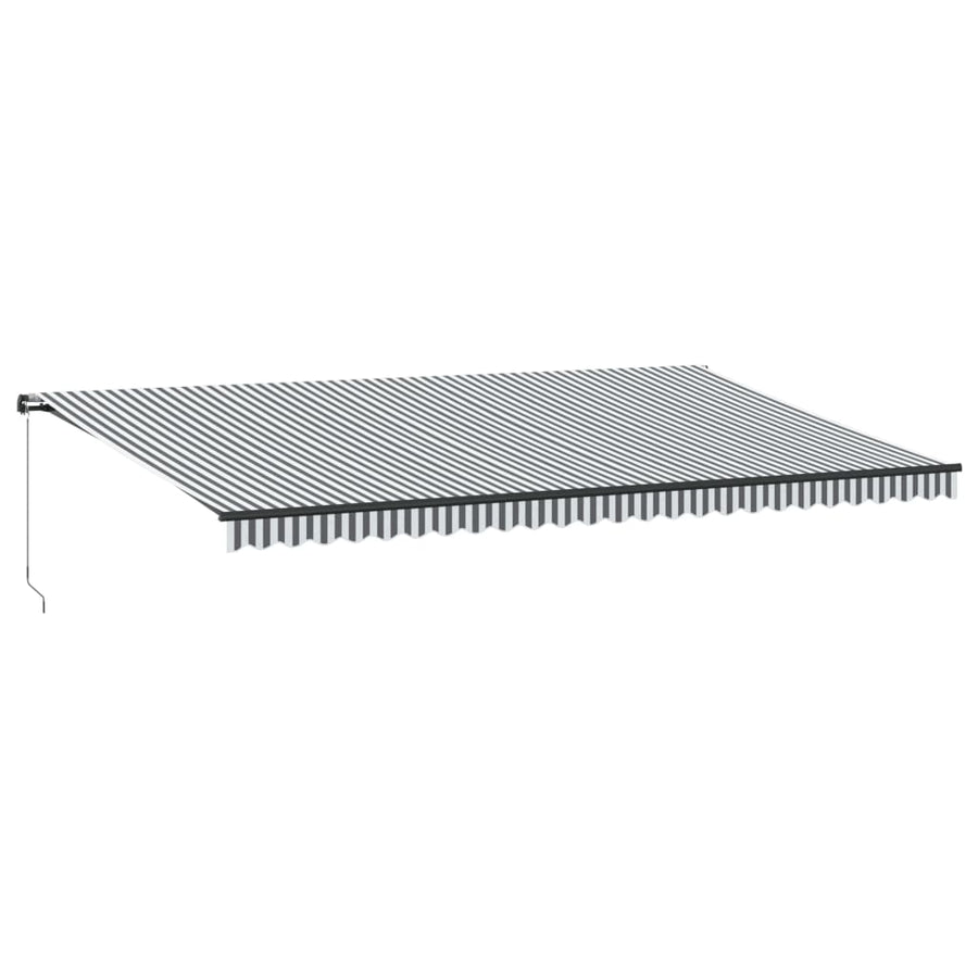 Luifel handmatig uittrekbaar en LED 600x300 cm antraciet en wit