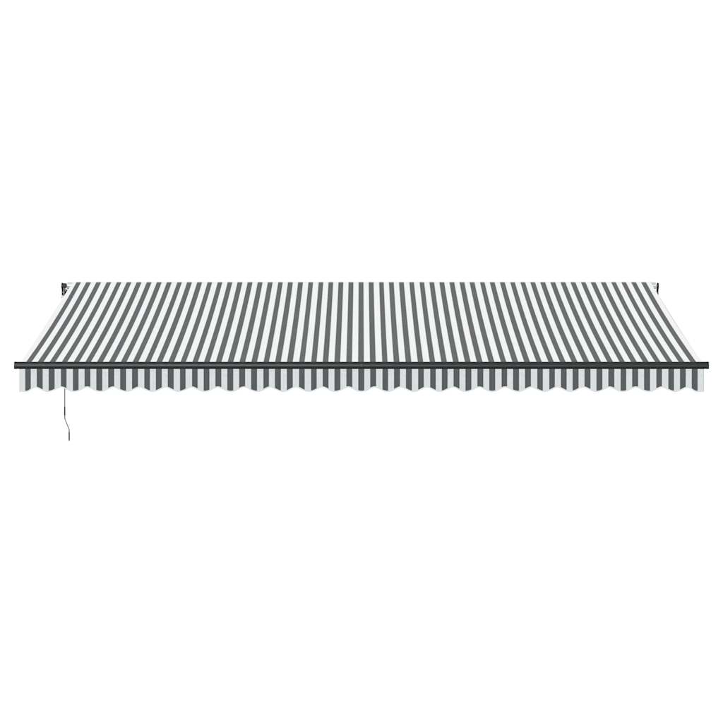 Luifel handmatig uittrekbaar en LED 600x300 cm antraciet en wit