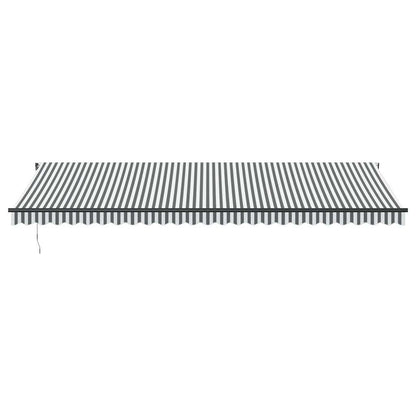 Luifel handmatig uittrekbaar en LED 600x300 cm antraciet en wit