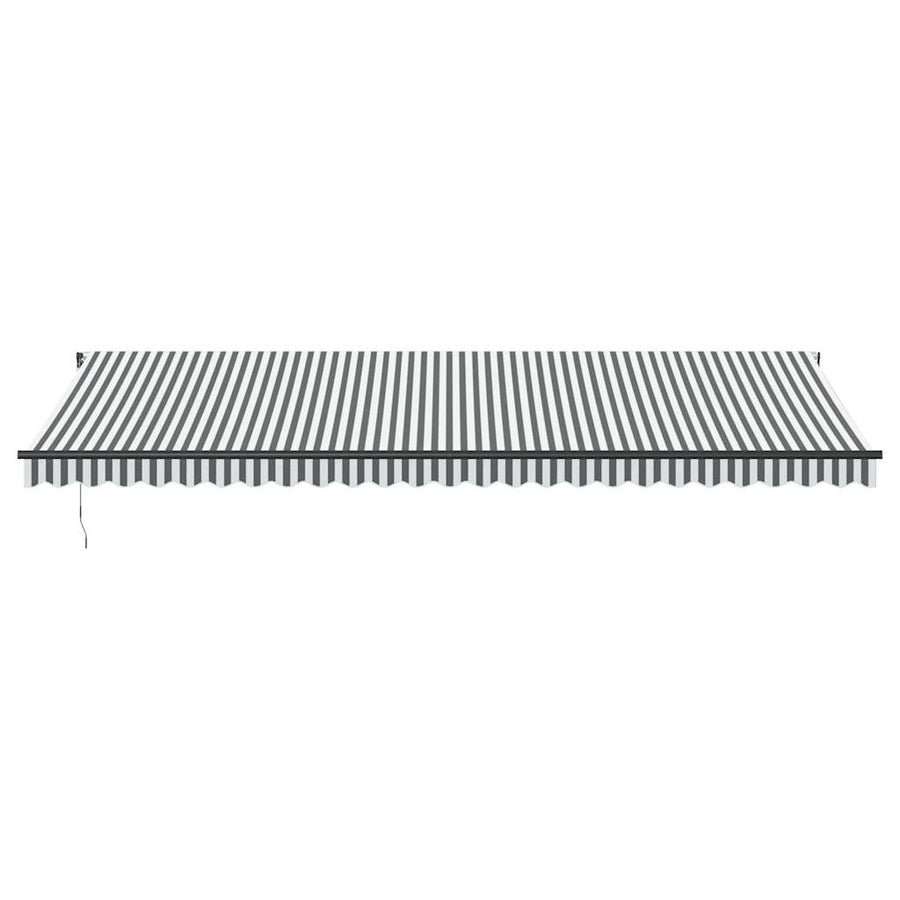 Luifel handmatig uittrekbaar en LED 600x300 cm antraciet en wit