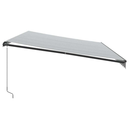 Luifel handmatig uittrekbaar en LED 600x300 cm antraciet en wit