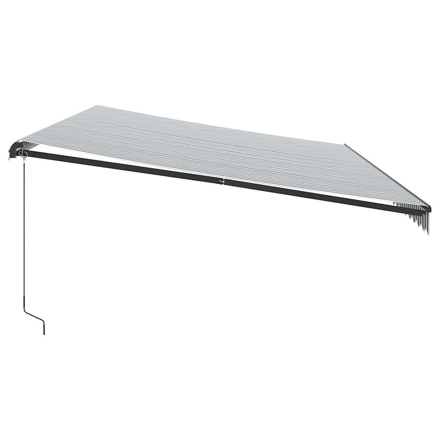 Luifel handmatig uittrekbaar en LED 600x300 cm antraciet en wit