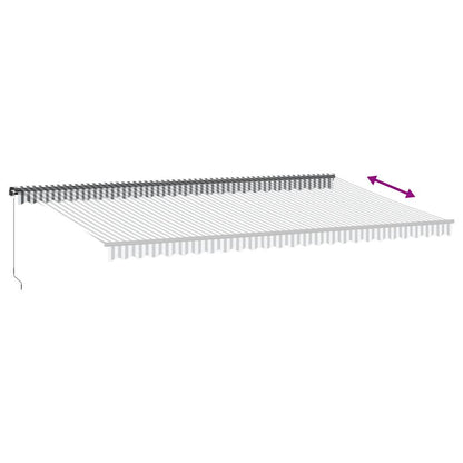 Luifel handmatig uittrekbaar en LED 600x300 cm antraciet en wit
