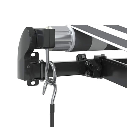 Luifel handmatig uittrekbaar en LED 600x300 cm antraciet en wit